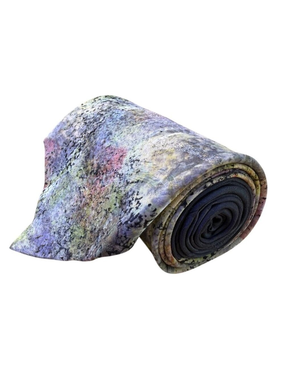 Robert Daskal Mens Multicolor 100% Silk Hand-Painted Tie Abstract Design